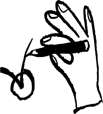 hand with pen sign the tick